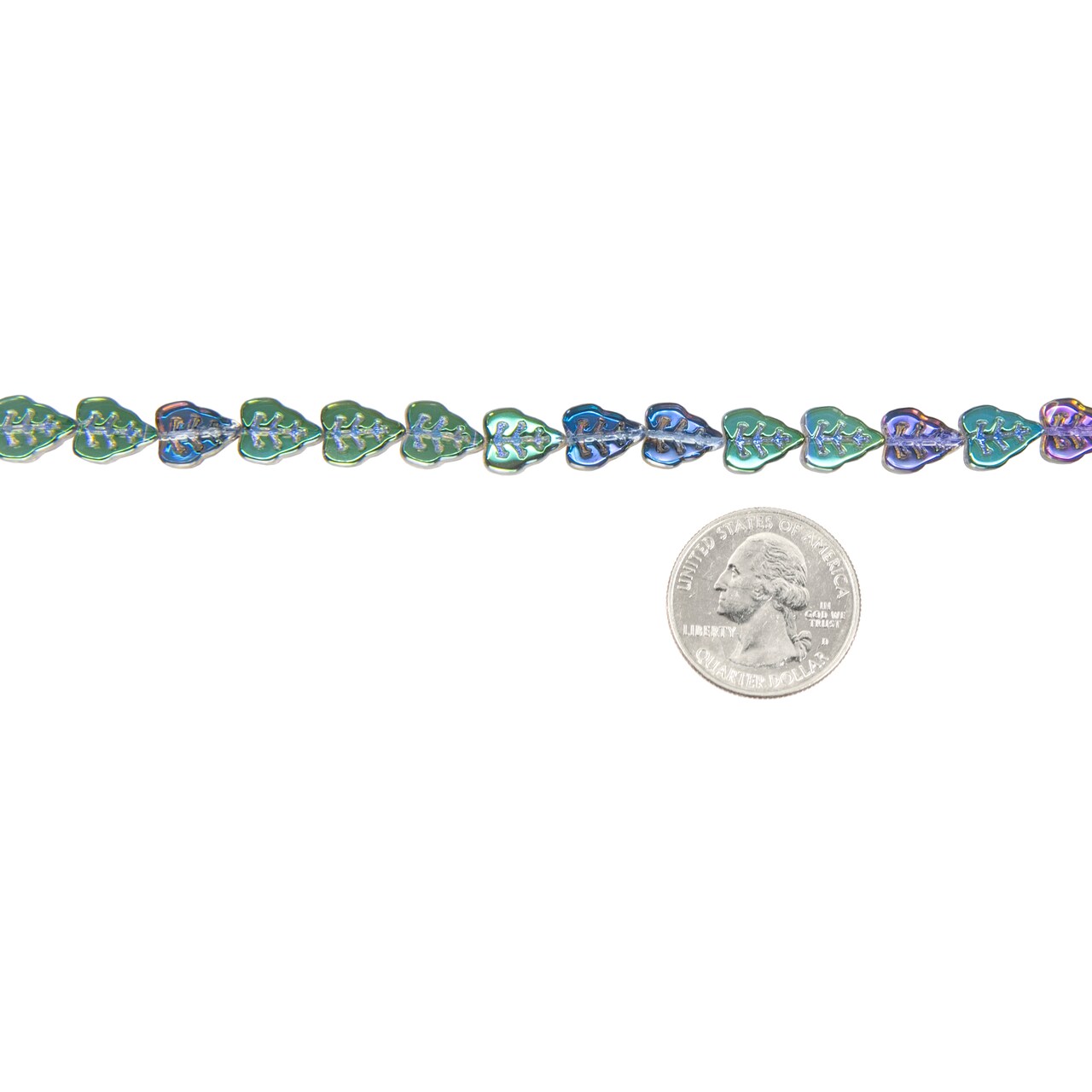 10x8mm Iridescent Lavender and Turquoise Blue Ivy Leaf Beads, 23-25 beads GB-LB41
